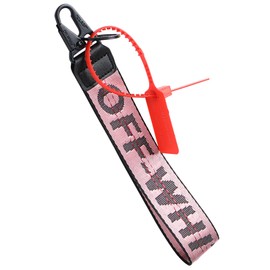 GGTTNRT Wristlet Keychain Fashion Letter, Classic Wrist Lanyard, for Keys, Wallet, Bags, Jeans Decor, Canvas, Fashion Keyring for Car Keys (Pink)