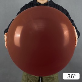 PartyWoo Brown Balloons 4 pcs 36 Inch Extra Large Big Jumbo Giant Dark Brown Boho Neutral Coffee Latex Helium Balloons for Wedding Baby Shower Gender Reveal Birthday Party Decorations Brown-F08