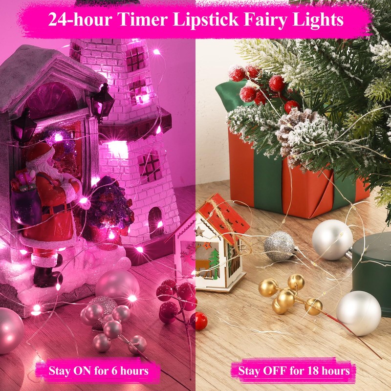 Lakumu Rechargeable String Lights Battery Operated, Battery Powered Copper Wire