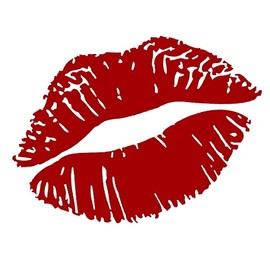 Kiss Mark Design #3 Vinyl Decal Sticker Car Window Bumper Wall Laptop Hot Lips Love Romantic (3" x 2.25", White)