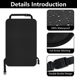 SXTDKMJ 2 Stück Rückenlehnenschutz Auto, Sitzschutz Auto Rückenlehne Autositz Schutz Rückseite Kinder 420d Oxford Rücksitzschoner wasserdichte Schoner Trittschutz Rücksitz mit 2 Großen Taschen