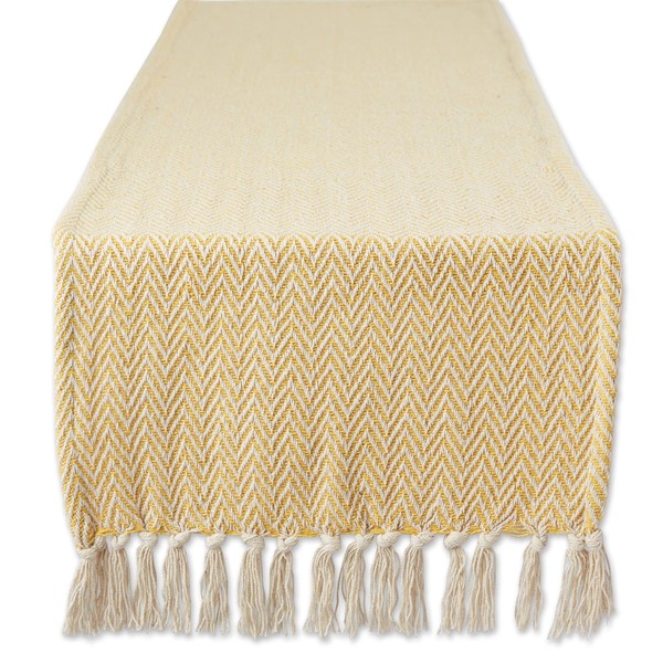 DII Woven Basic Tabletop Collection, Chevron Table Runner, 15x72, Marigold