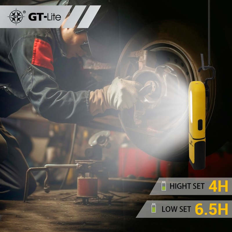 GT-Lite LED Rechargeable Work Light - 300 Lumen Flashlight, 6ft