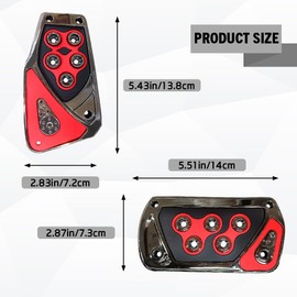 QZTYTY Car Pedal Covers, Foot Pedal Pads Set, Car Transmission Brake Pedal Cover, Car Accessories Anti-Slip Vehicle Foot Treadle and Automatic Pedal Pad Universal for Most Cars Trucks SUVs (Red)