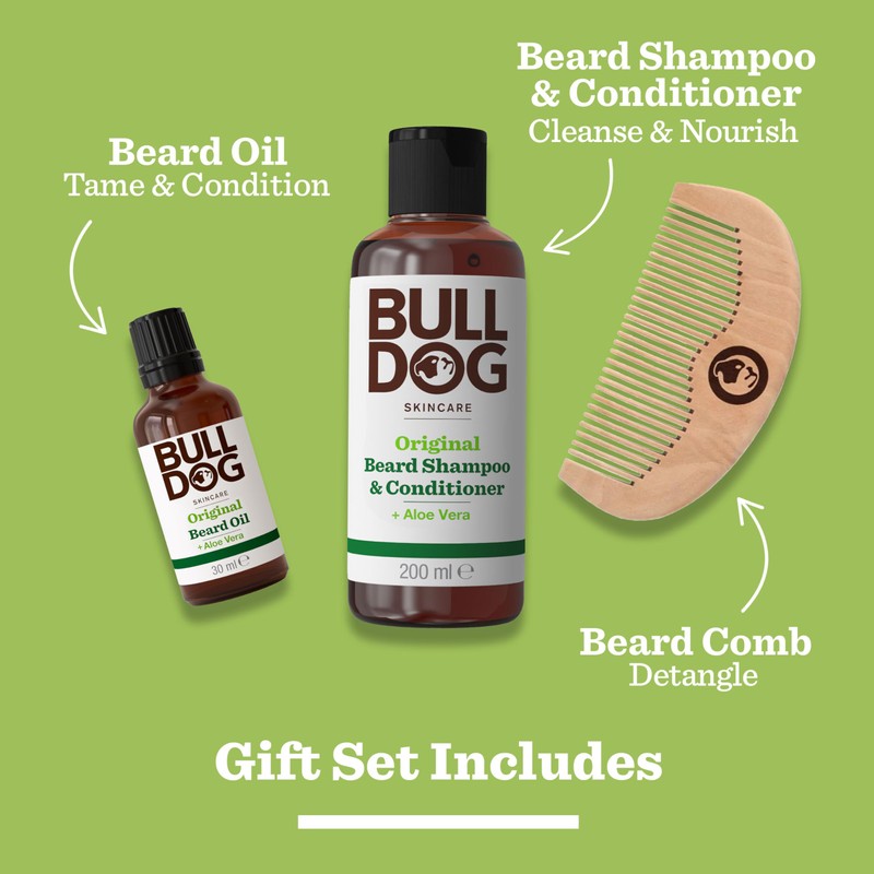 Bulldog Skincare Christmas Gift For Men Original Beard Care Kit