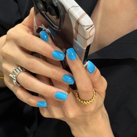 COSMOO Candy Blue Quick Dry Nail Polish, Vegan Chip-Resistant Long-Lasting Nail Lacquer for Nail Art Varnish, 0.34 fl oz (Candy Blue)