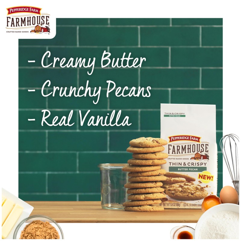 Pepperidge Farm Farmhouse Thin & Crispy Butter Pecan Cookies, 5.9