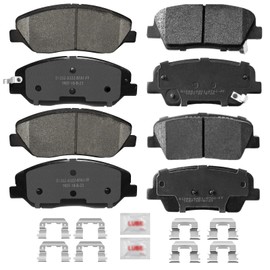 ACB ZONE Front and Rear Disc Brake Pads Set Ceramic w/Hardware Replacement for 2006-2012 2014 Kia Sedona 2009-2011 Borrego 2013-2016 Hyundai Santa Fe 2013 Santa Fe Xl 2007-2010 Entourage