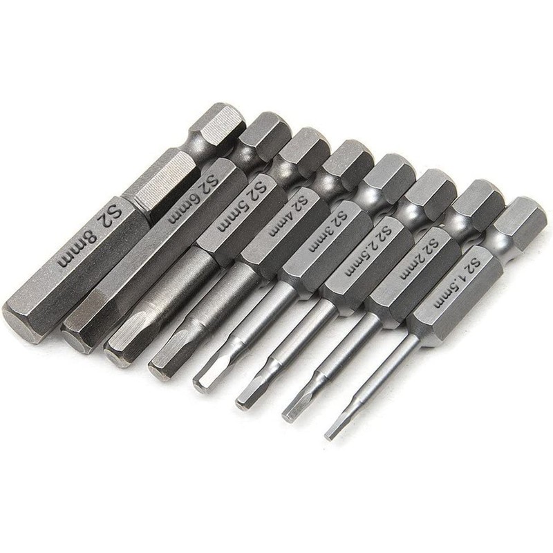 Bestgle 8 Pcs Magnetic Screwdriver Drill Bit Set H1.5-H8 Inner