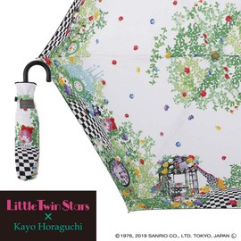 Ogawa 12976 Sanrio Little Twin Stars Women's Folding Umbrella, Kayo Haraguchi, Collaboration, Black, Goods