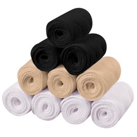 Toulite 10 Pcs Cotton Bra Liners 3 Layer Rectangle Under Bra Pads Sweat Liners for Women Sweating Supplies(Medium,White, Black, Beige)