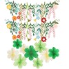 2 Pcs Flower Banner with Paper Flower Fans, Floral Garland