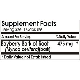 Bayberry Bark of Root 475mg // 100 Capsules // Pure // by PureControl Supplements