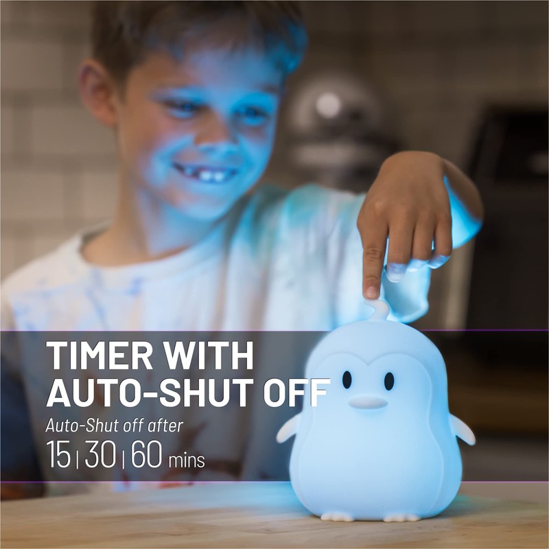 Lumipets Penguin Silicone Night Light, Color Changing Lamp for Kids