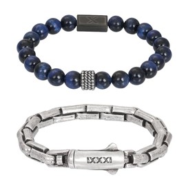 iXXXi Men's jewellery set Lourdes, Stainless Steel, No Gemstone