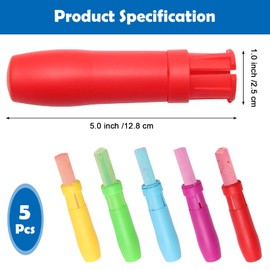Windspeed 5 Pcs Adjustable Chalk Clip Holder, Colorful Plastic Chalk Holder For Kids Railroad Chalk Holder For Teacher Students School Office And Artist