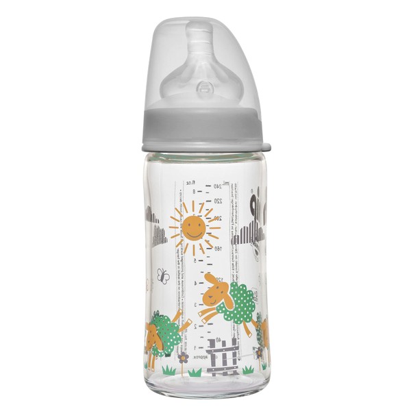 NIP Weithalsflasche mit Anti-Kolik Sauger: Baby Trinkflasche mit ACTIFLEX- System,