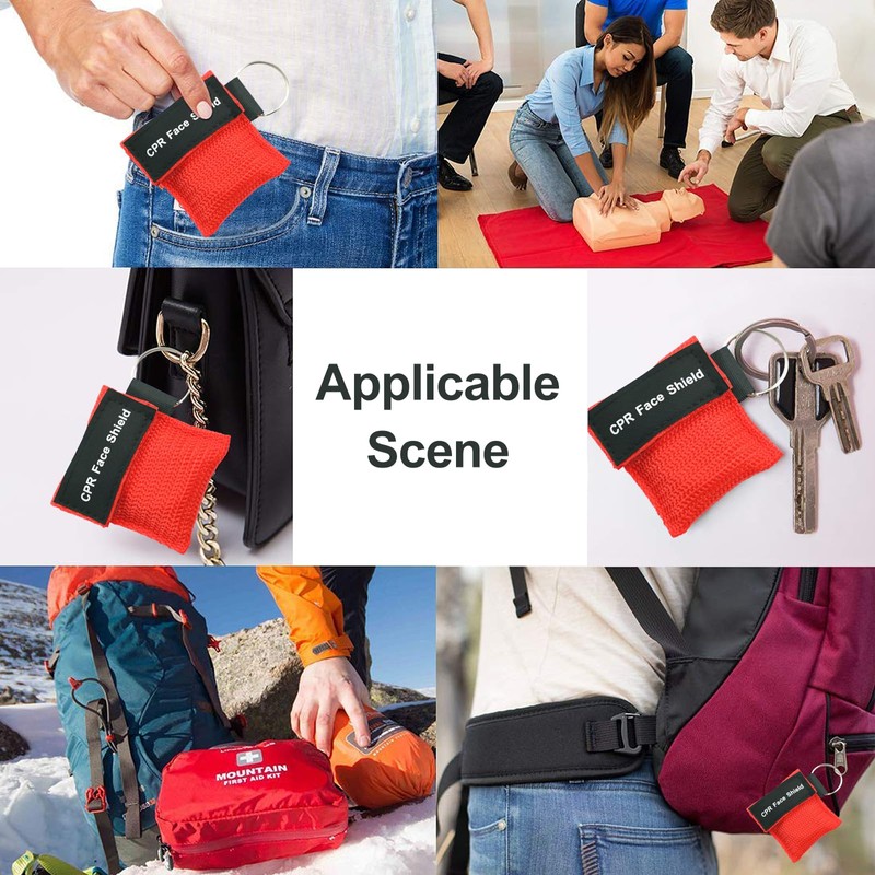 5 Packs CPR Face Shield, One-Way CPR Mask for Pocket