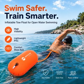Inflatable Swim Buoy for Open Water – Lightweight PVC Tow Float for Training, Kayaking & Beach Use