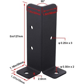 VANROUG 4Pcs Adjustable Wood Fence Pergola Post Base Brackets kit Fit 1.5x1.5,2x2,2x4,4x4 Post,Heavy duty fence post holder/support base for Deck Railing Mailbox