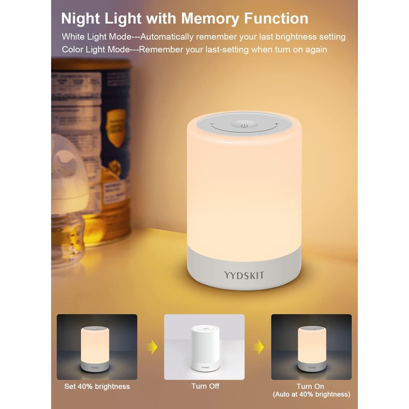 YYDSKIT Baby Night Light, Nursery Night Lamp for Breastfeeding, Portable