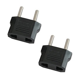 HeyNana 2 Pack US to EU Travel Plug Protective Contact Adapter, 2 Pin CN China US USA America to 2 Pin EU France, Germany, Spain, Egypt and More