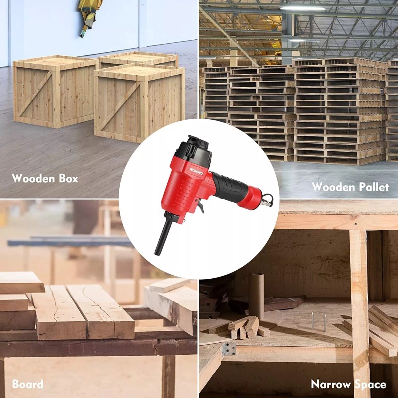 WORKPRO Pneumatic Nail Remover 60-100 PSI Denailer Removes 9-16 Gauge