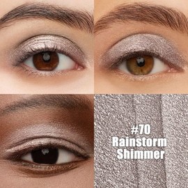 evpct Silver Grey Shimmer Cream Eye Shadow Sticks Brightener Pencil for Women, Silver Grey Silky Eyeshadow Applicator Stick Pen Waterproof, Blendable Crease-Proof Stick Eyeshadow Shimmer Eye Makeup 70