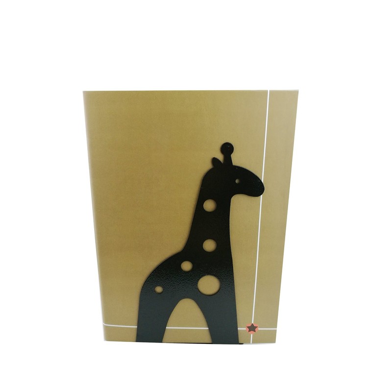 Cute Cartoon Giraffe Shape Nonskid Metal Bookends for Kids Gift