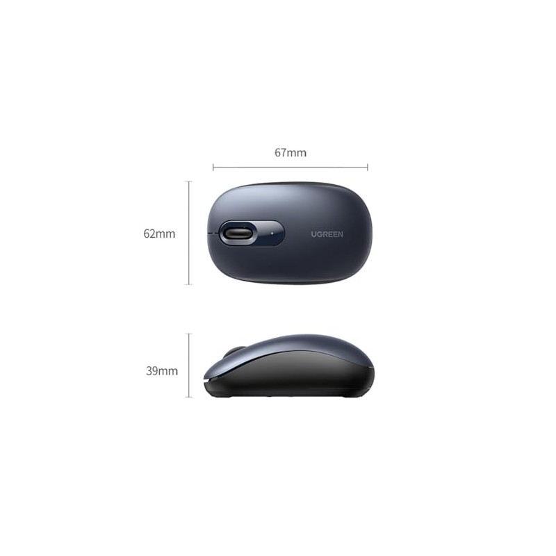 UGREEN Mouse Optico, 2400 dpi, RF inalambrico, USB-A, 10 M,