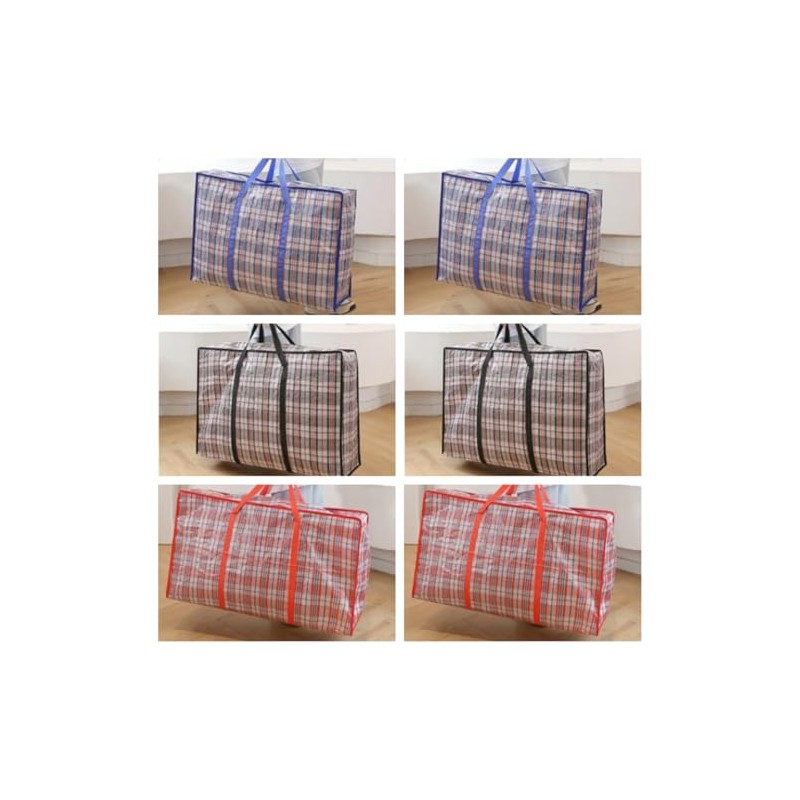 Checkered Moving Bags,Storage Totes with Zipper and Handle for Clothes,