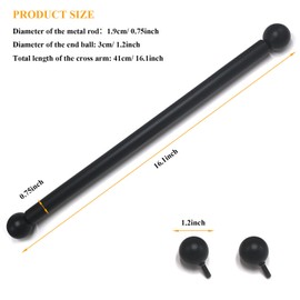 Lamp Post Cross Arm Steel Cross Arm Ladder Rest with Removable Knobs 16 inch Cross Arm Replacement for Outdoor Lamp Posts Pole Light, Black