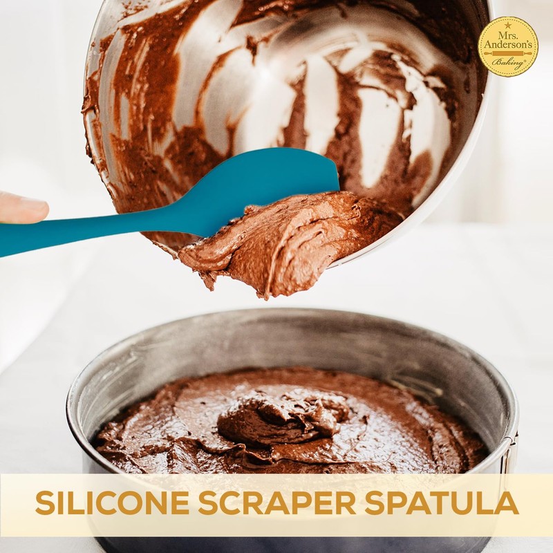 Mrs. Anderson’s Baking Silicone Spatula Scraper, Flexible and Non-Stick, Turquoise