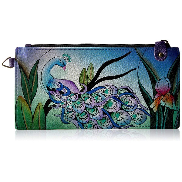 Anna by Anuschka Women's Midnight Peacock Card Holder, One Size