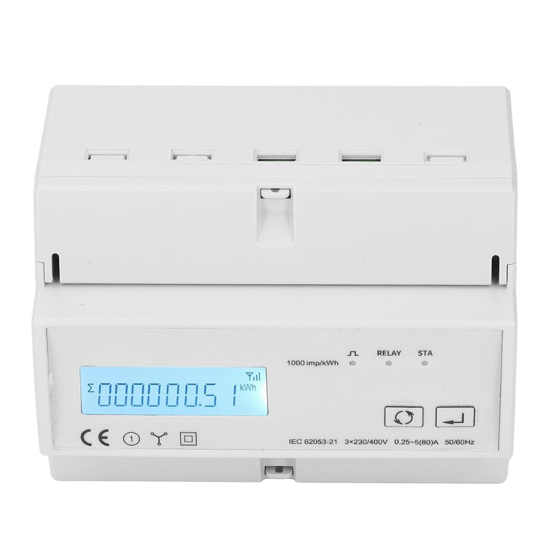 3 Phase Electricity Meter Bidirectional LCD Backlit 85‑270V Input Energy