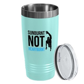 Swimmer Teal Edition Viking Tumbler 20oz - Sunburnt not heartburnt. - Triathletes Tri Women Cycling Running Swimming Race Marathon