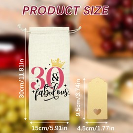 Bliceon Wine Drawstring Bag, Fun Decorative Wine Bag With Witty Quotes, 30th Birthday Gift For Women, Unique Birthday Gift for Mum, Wife, Girlfriend, Sister, Colleague