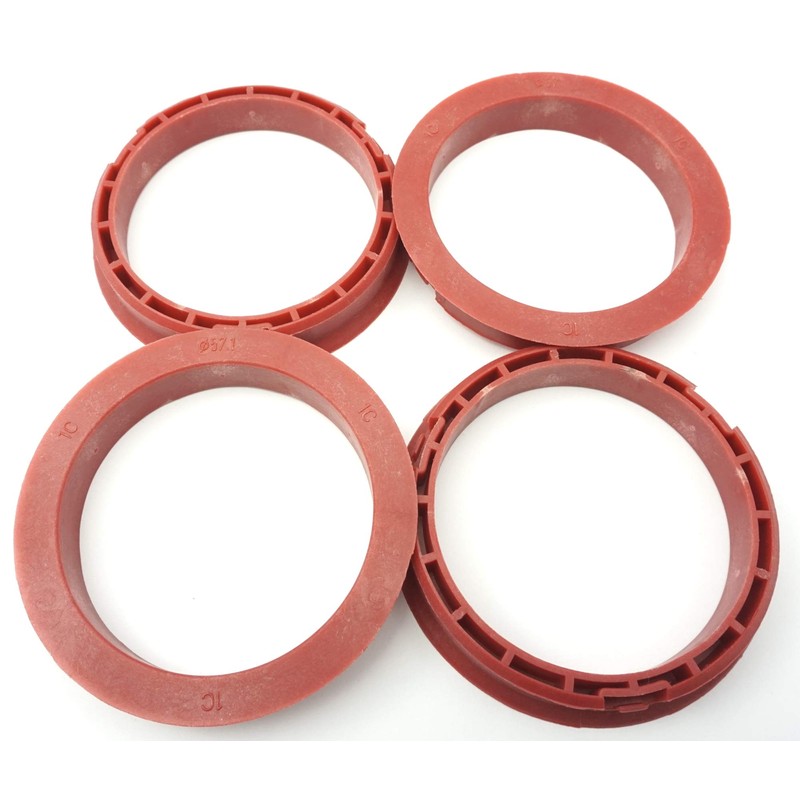 RONAL 4x Centring Rings 68.0-57.1/68 to 57.1 Red Compatible with