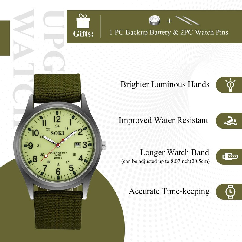 Men's Wristwatch, Water Resistant, Luminous: Arabic Numerals, Exquisite, Simulation, Military