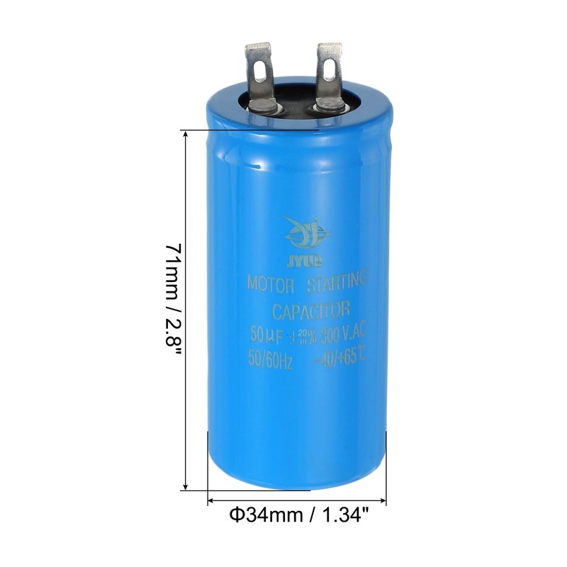 PATIKIL 2Pcs Motor Start Capacitor, 50uf 300V CD60 Running Capacitor