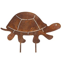 B2S BACK2SEASON Metal Stake Tortoise Patina Rust Garden Stake Spring Decorative Figure Decoration Width 20.5 cm