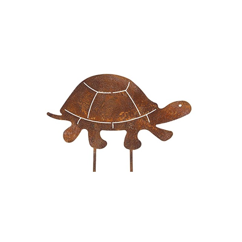 B2S BACK2SEASON Metal Stake Tortoise Patina Rust Garden Stake Spring