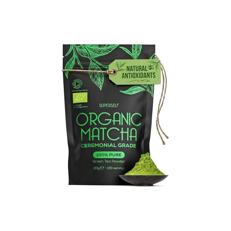 SuperSelf Organic Matcha Powder - Ceremonial Grade 100% Pure