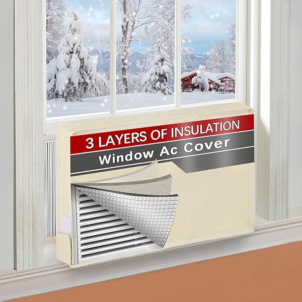 21"Lx15"Hx3.5"D Indoor Air Conditioner Cover for Window Units - 3