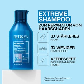Redken Extreme Shampoo, Nourishing Shampoo for Damaged Hair, Deep Cleansing Shampoo with Ceramides, Cleans Gently & Strengthens Tips, Anti-Hair Breakage Shampoo for Damaged Hair & Tips
