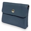 Women's Small Leather Wallet with Coin Compartment and Button Mini