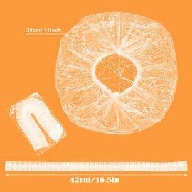 100Pcs Disposable Shower Caps, Waterproof Clear Hair Caps, Plastic Hair Cap for Women Kids Girls, Spa, Hair Salon, Travel, Hotel and Home Use