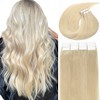 Lacerhair Tape in Human Hair Extensions Ash Blonde Highlights #60A