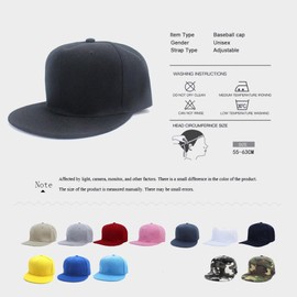 Goodspoon Snapback Hat, Flat Brim, Flat Bill Cap, Hat, Black