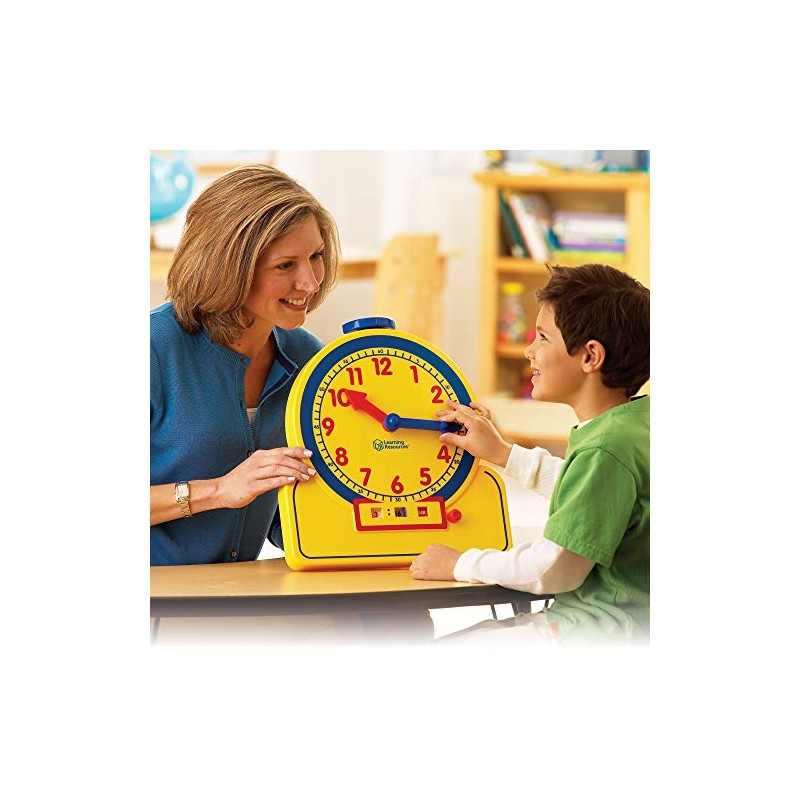 Learning Resources Primary Time Teacher 12-Hour Learning Clock, Teaching Clocks